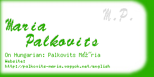 maria palkovits business card